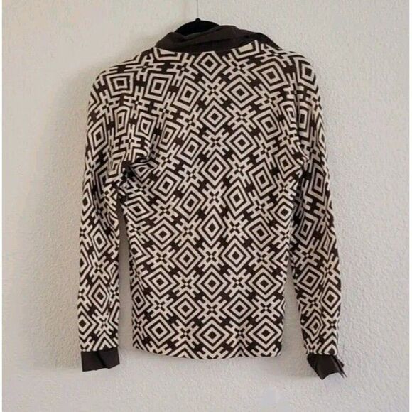 Tory Burch Merino Wool Dickie V-neck Sweater Brown size S - Picture 6 of 10